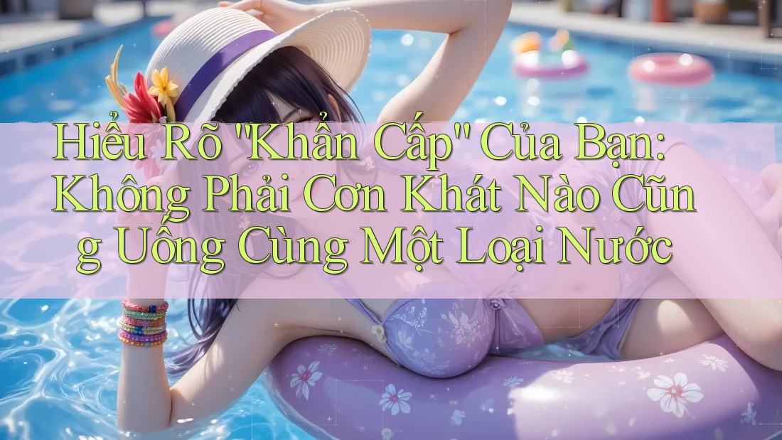 Hiểu Rõ “Khẩn Cấp” Của Bạn: Không Phải Cơn Khát Nào Cũng Uống Cùng Một Loại Nước Hiểu Rõ “Khẩn Cấp” Của Bạn: Không Phải Cơn Khát Nào Cũng Uống Cùng Một Loại Nước